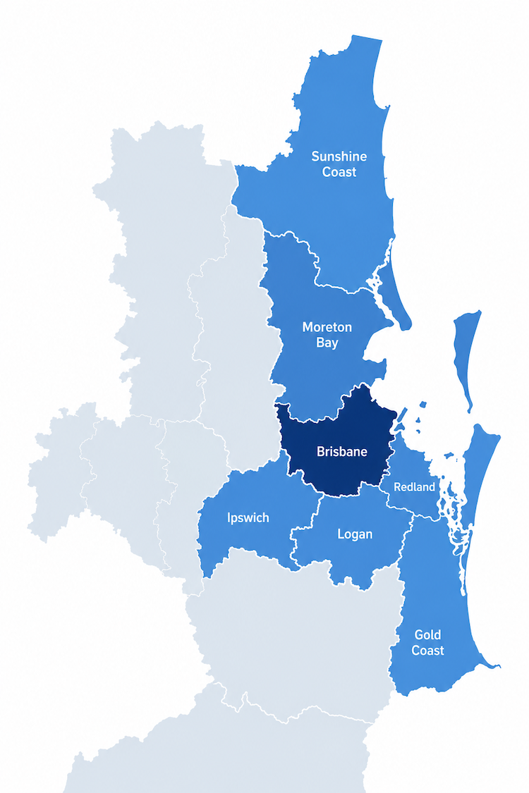 Regions of South East Queensland (map)